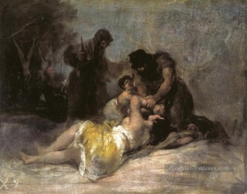Scène de viol et de meurtre Francisco de Goya Peinture à l'huile